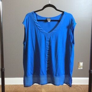 XL Covington Bright Blue Sleeveless Top